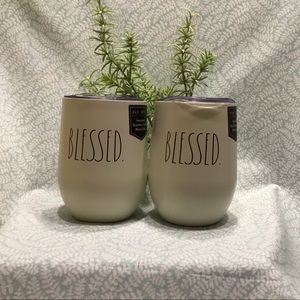 Rae Dunn BLESSED Wine Glasses